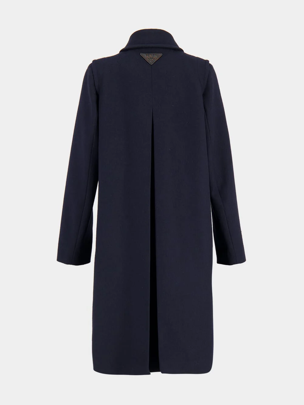 Blue Virgin Wool Coat with Leather Buttons - Image 2