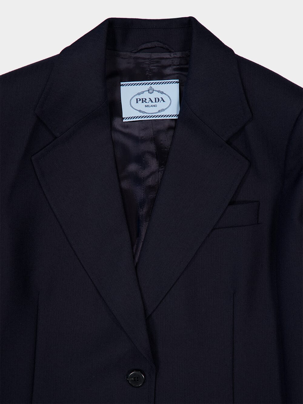 Blue Virgin Wool Single-Breasted Blazer - Image 3
