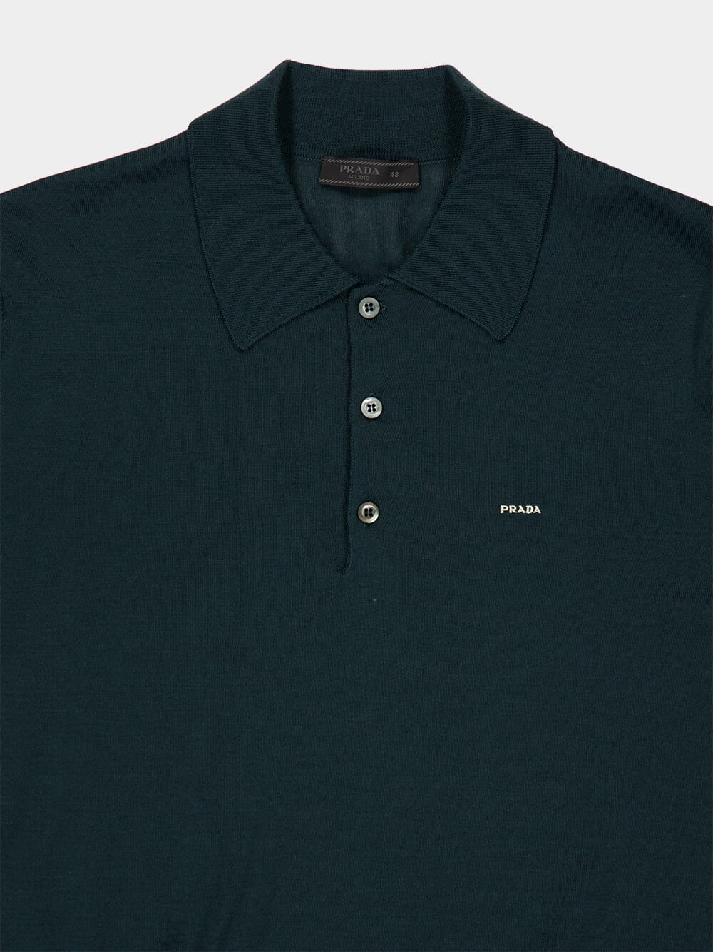 Bottle Green Superfine Wool Polo Shirt - Image 5