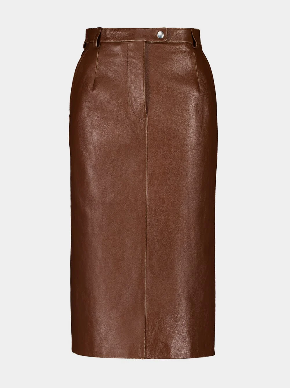 Brandy Leather Midi Skirt