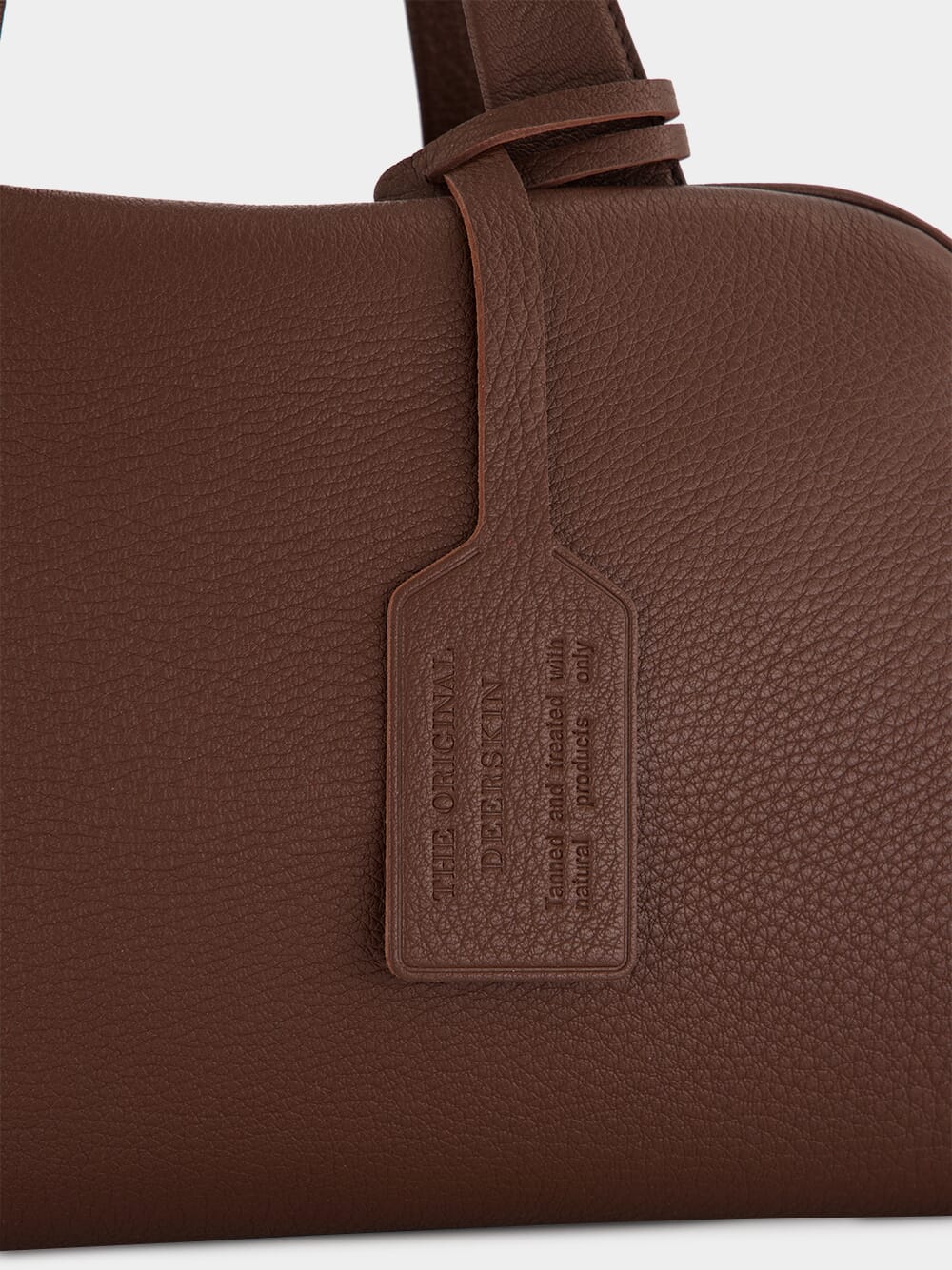 Brown Leather Top-Handle Bag - Image 7