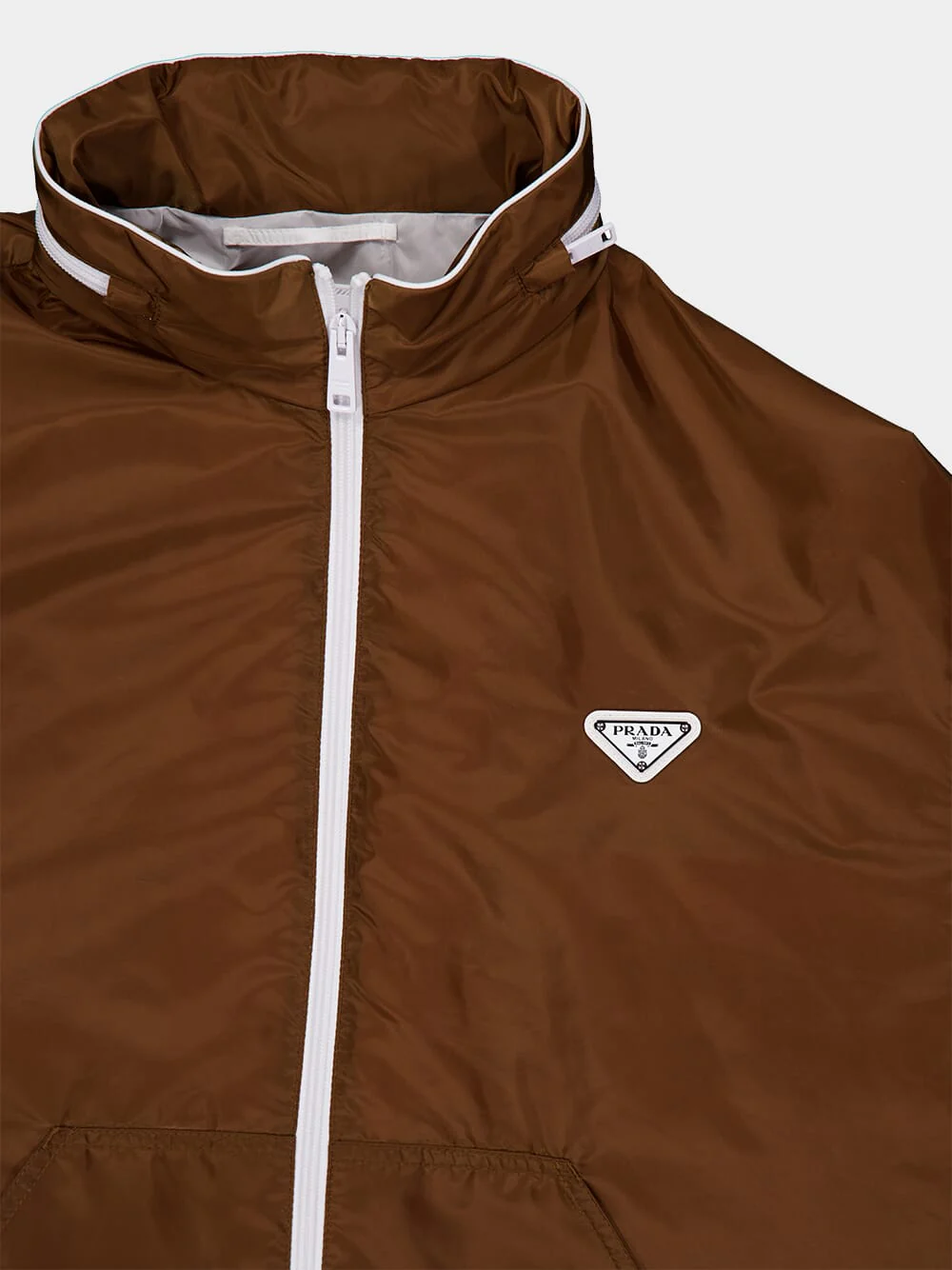Brown Re-Nylon Zipped Lightweight Jacket - Image 3