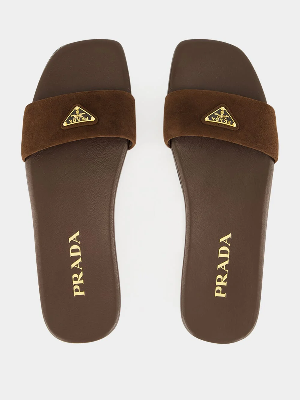 Brown Suede Logo Slides - Image 4