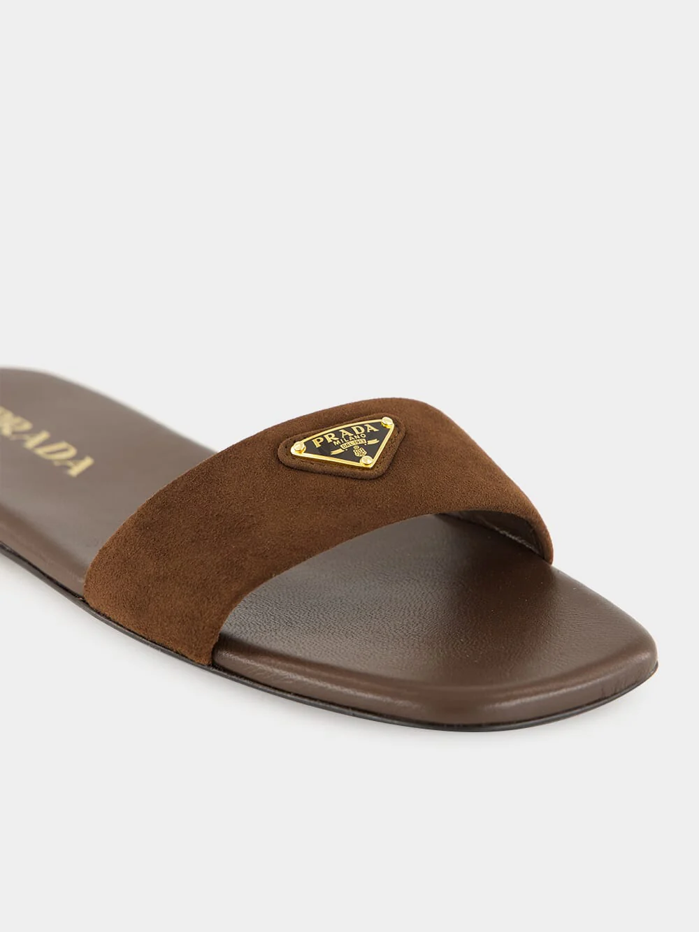 Brown Suede Logo Slides - Image 7