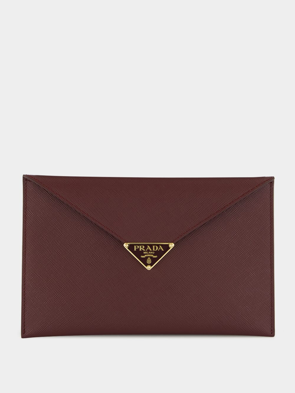Burgundy Saffiano Envelope Clutch