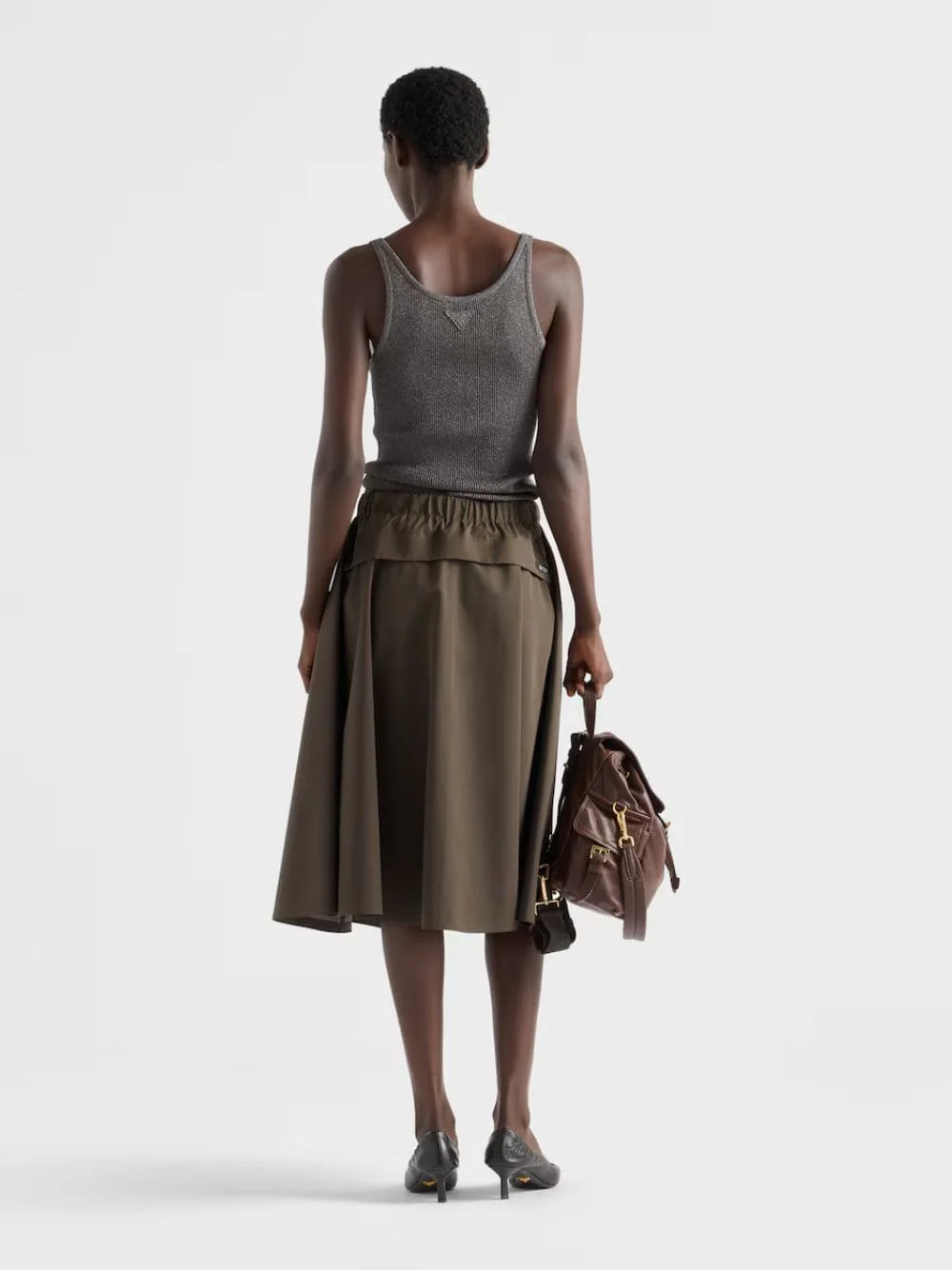 Camouflage Green Technical Circle Skirt - Image 3