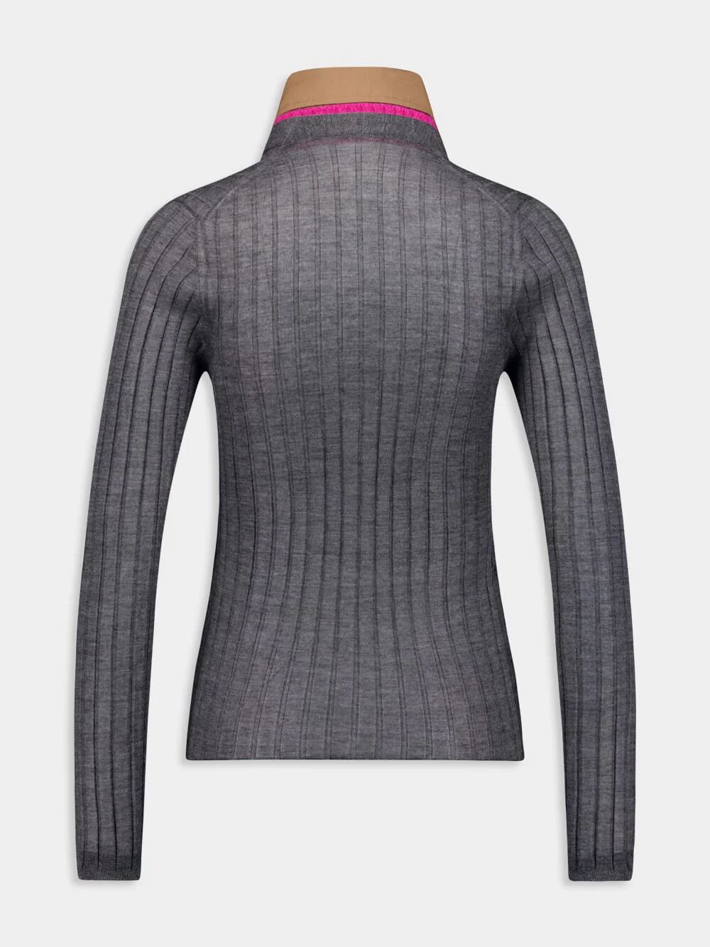 Cashmere-Silk Ribbed Knit Cardigan - Image 3