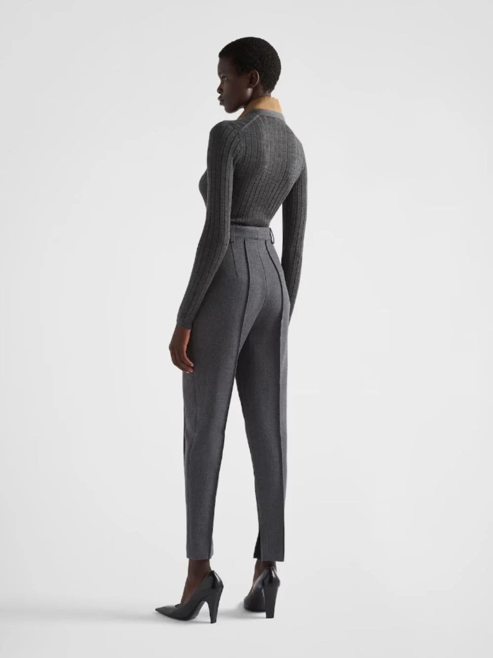 Cashmere-Silk Ribbed Knit Cardigan - Image 4