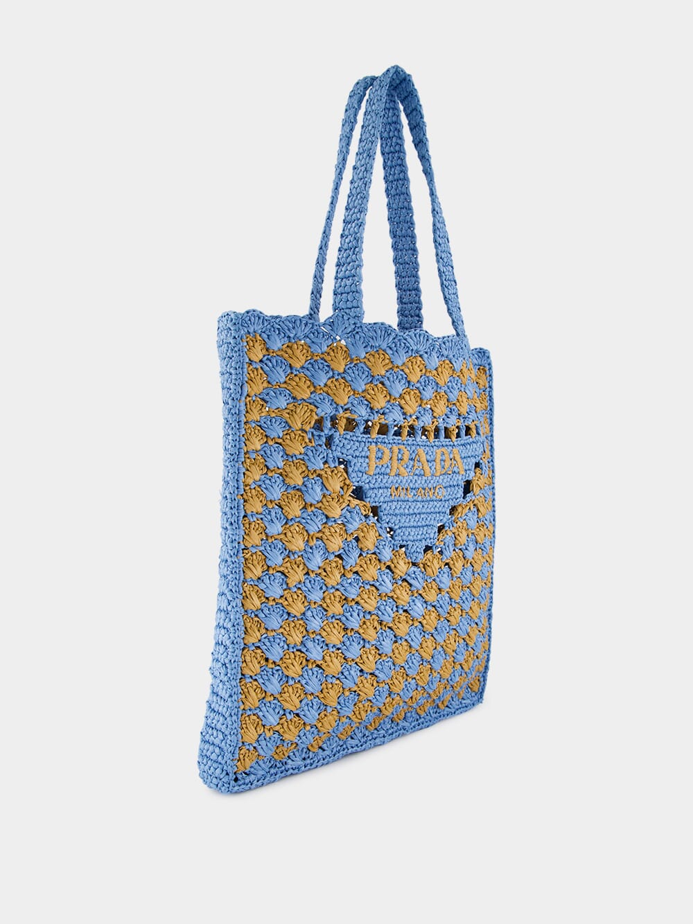 Celeste and Caramel Crochet Tote Bag - Image 2