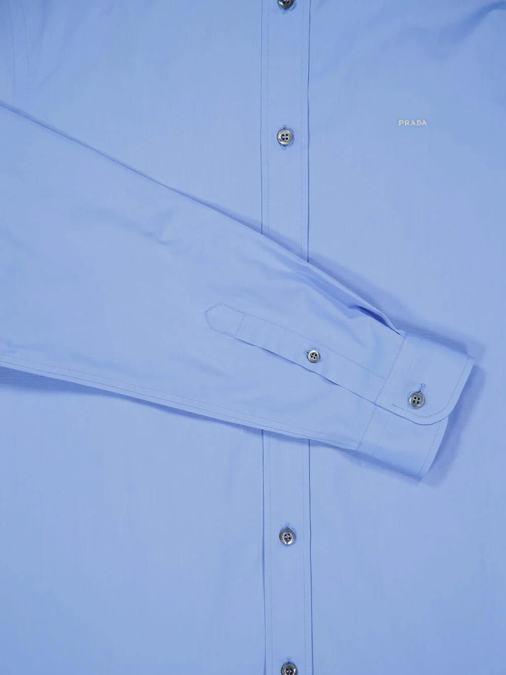 Celeste Blue Cotton Shirt with Pearl Buttons - Image 3