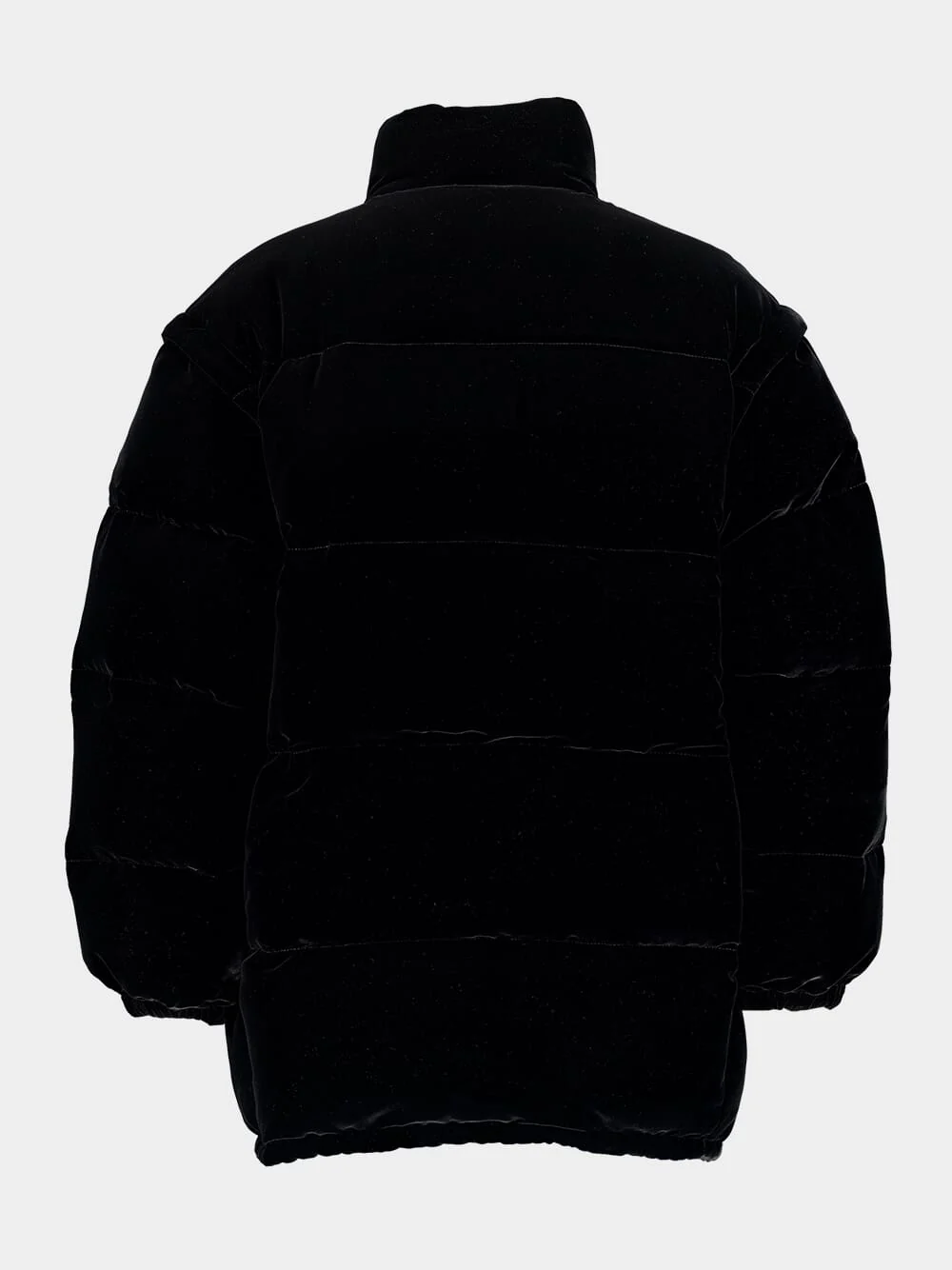 Black Convertible Velvet Down Jacket - Image 4