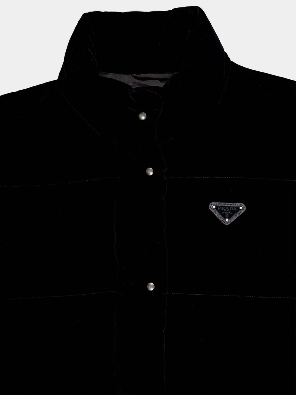 Black Convertible Velvet Down Jacket - Image 6