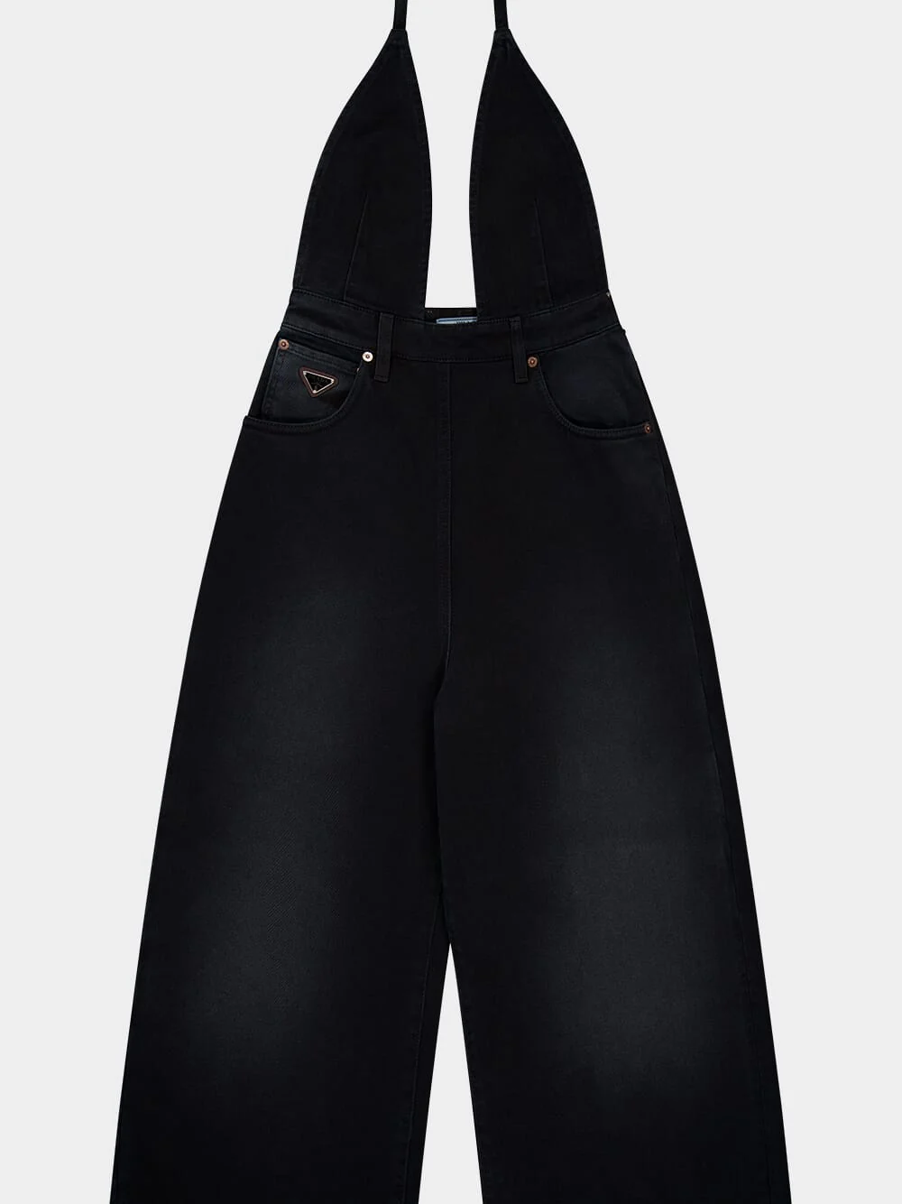 Black Denim Halterneck Jumpsuit - Image 5