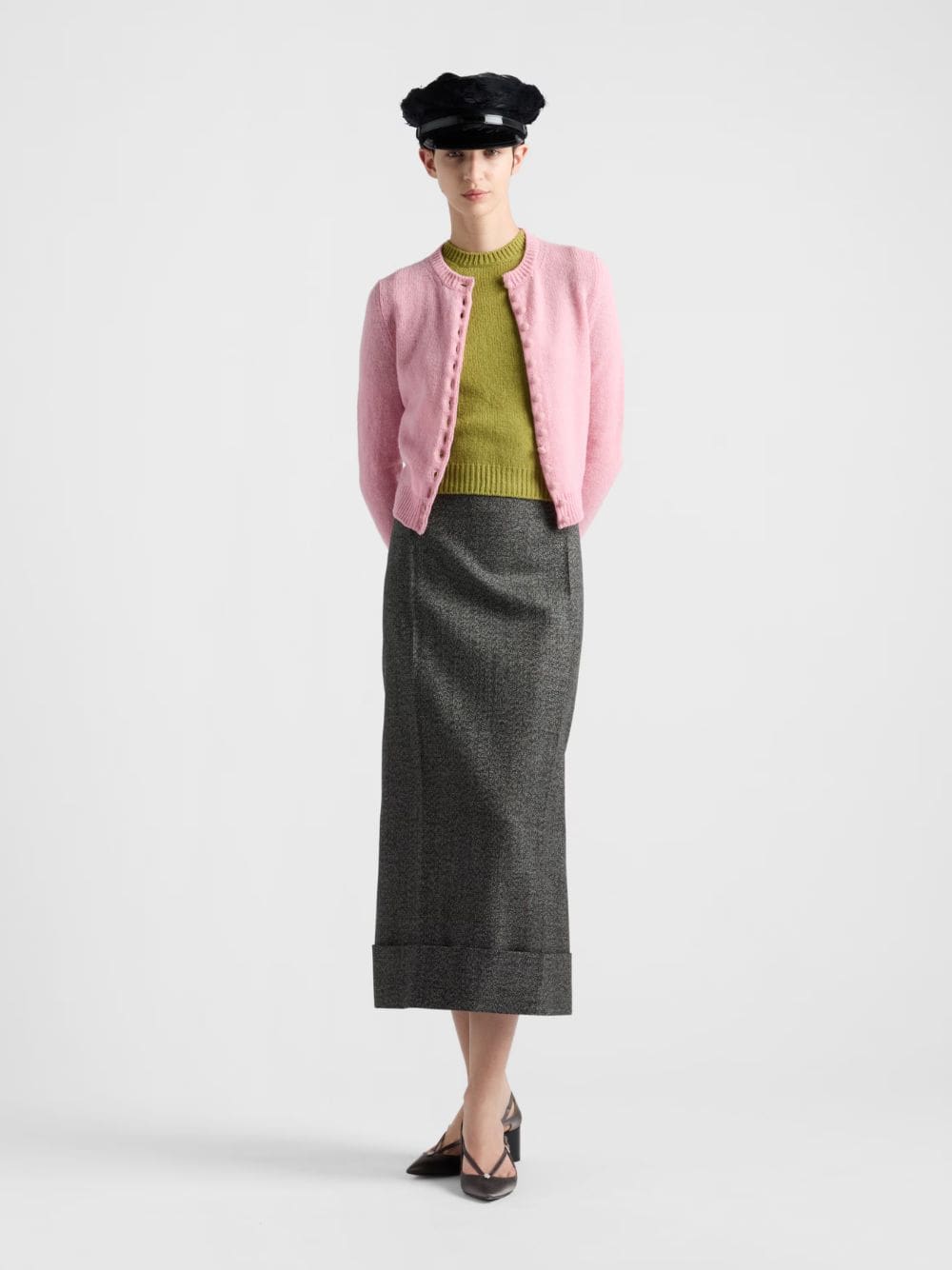 Black Mouliné Maxi Skirt - Image 2