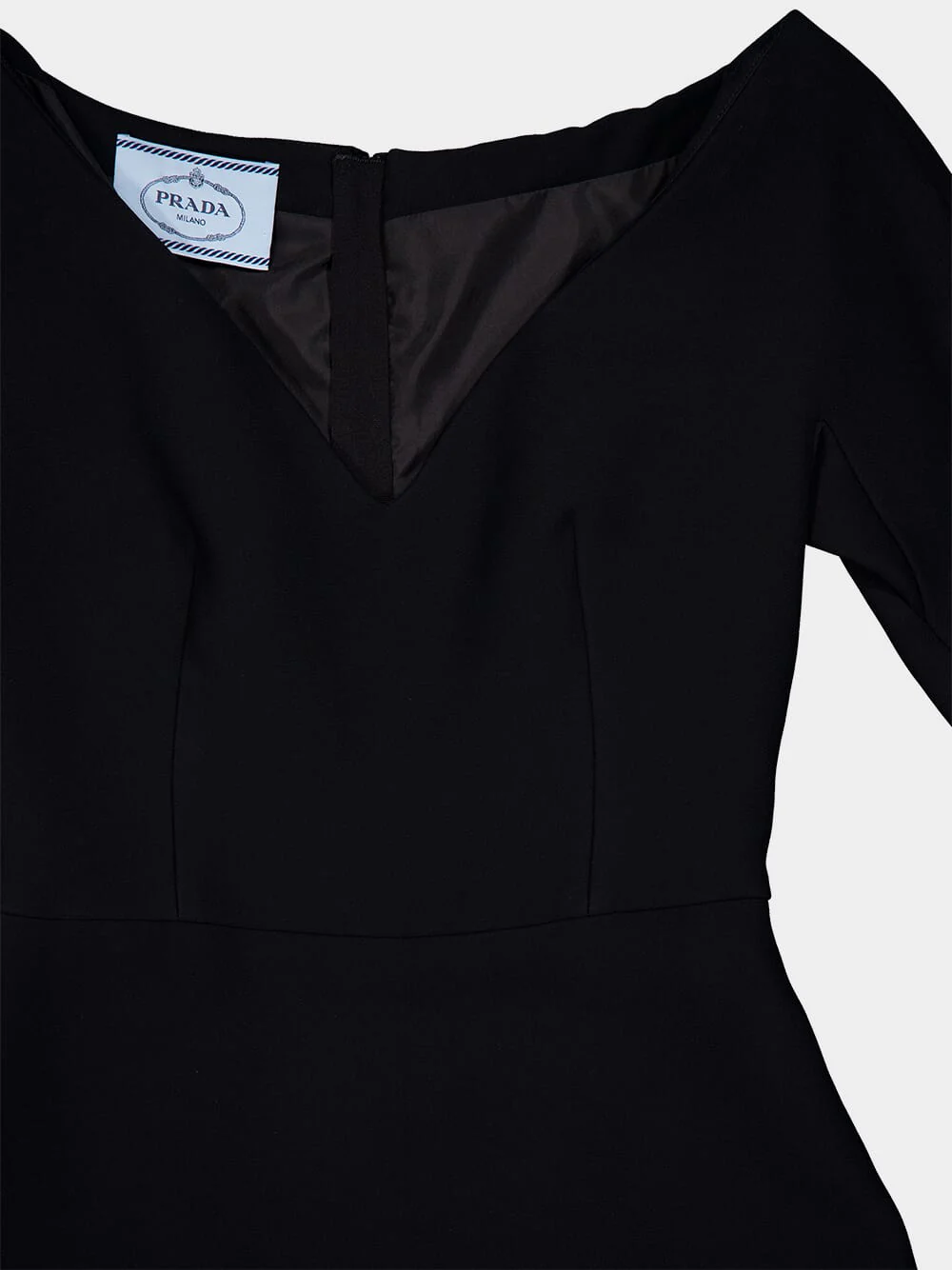 Black Silk-Blend V-Neck Midi Dress - Image 3