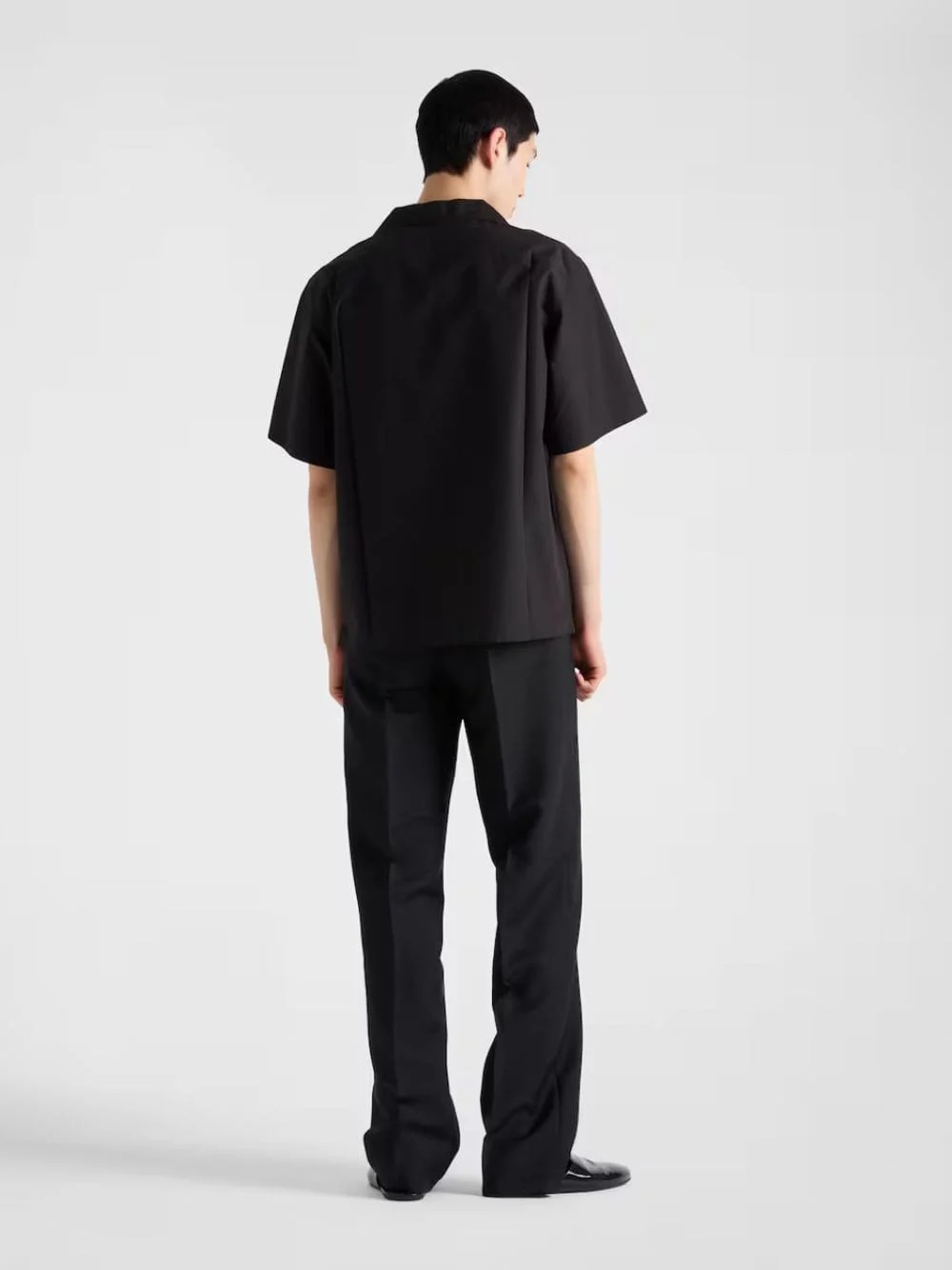 Black Technical Cotton Short-Sleeved Shirt - Image 4