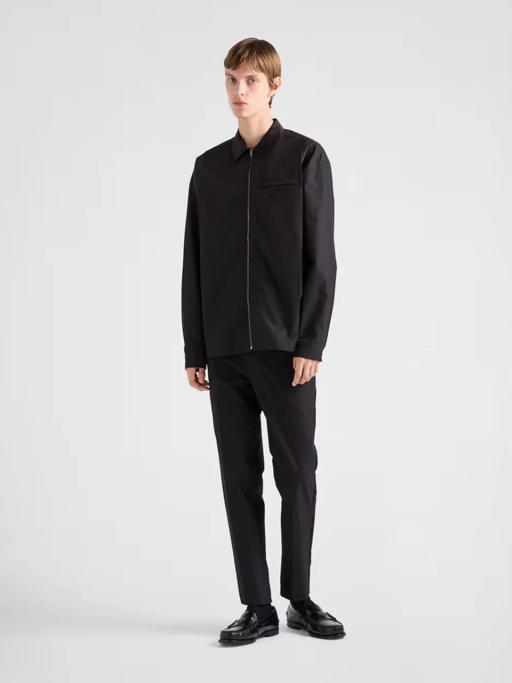 Black Technical Cotton Trousers - Image 2
