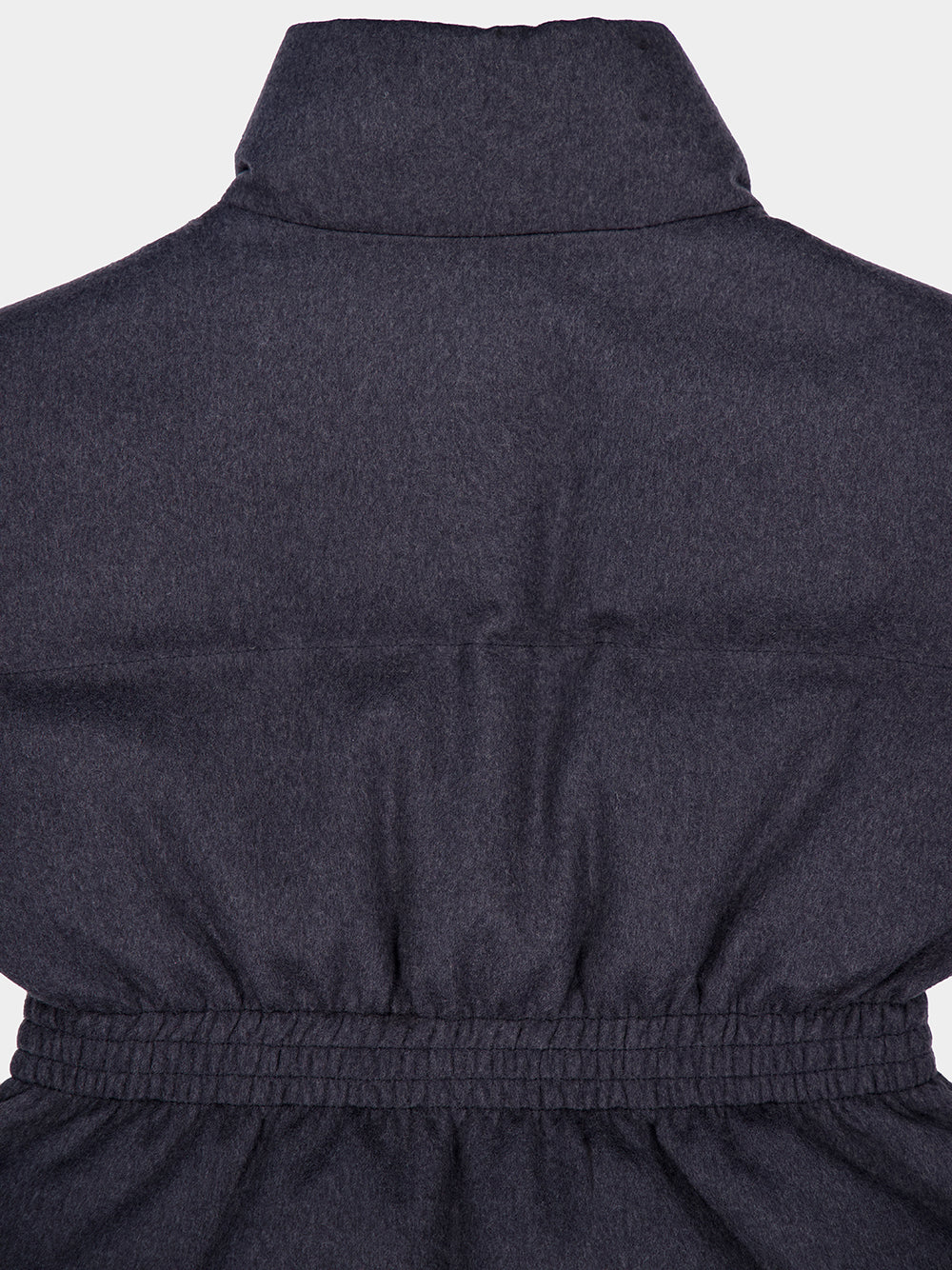 Dark Grey Belted Down-Padded Wool Gilet - Image 6