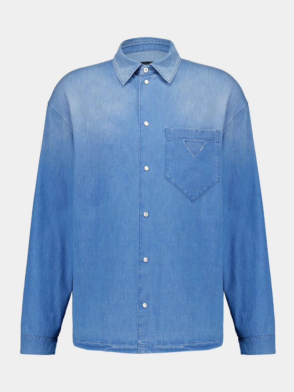 Light Blue Denim Shirt with Mother-of-Pearl Buttons
