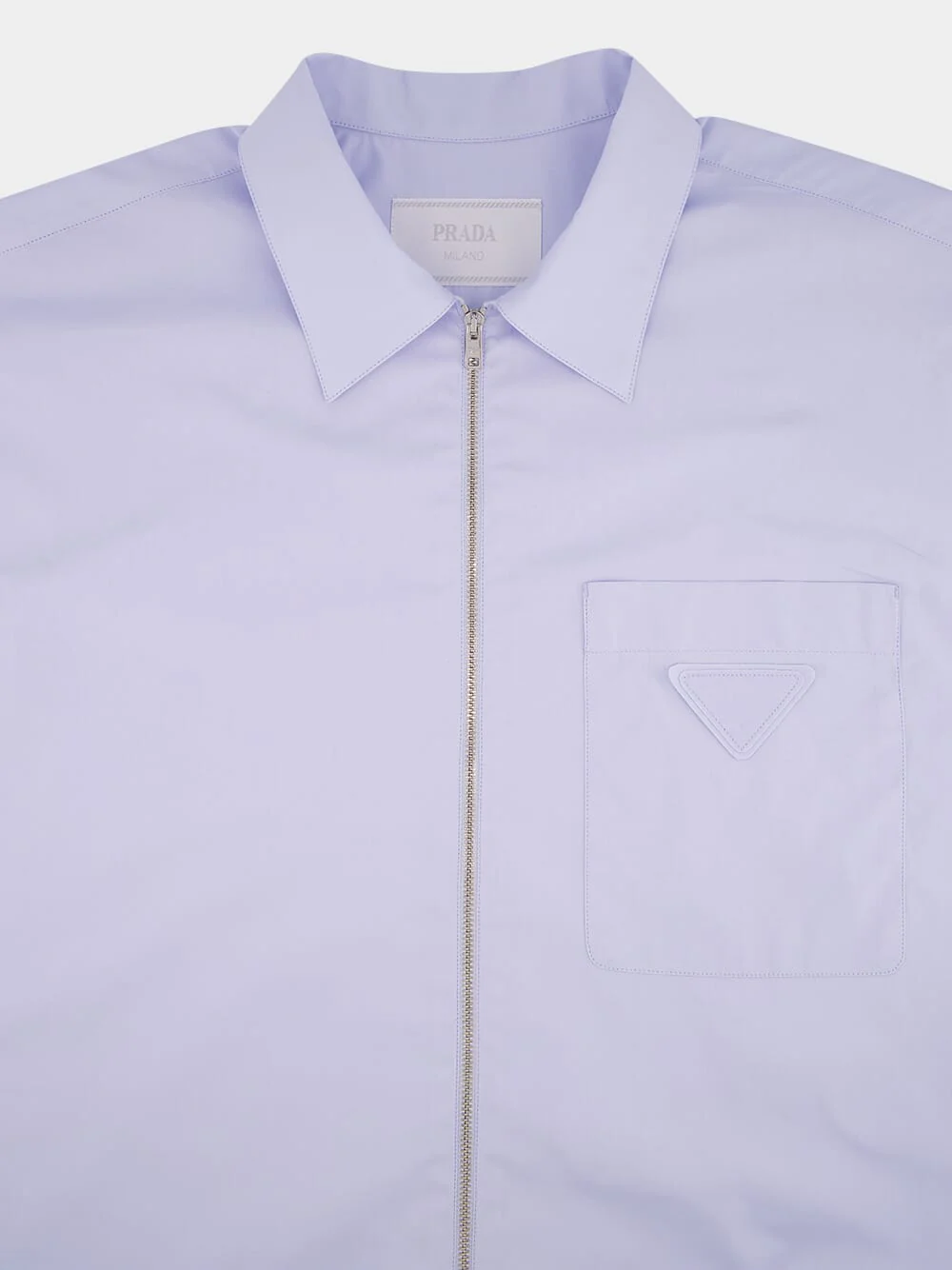 Light Blue Poplin Shirt with Zipper - Image 3
