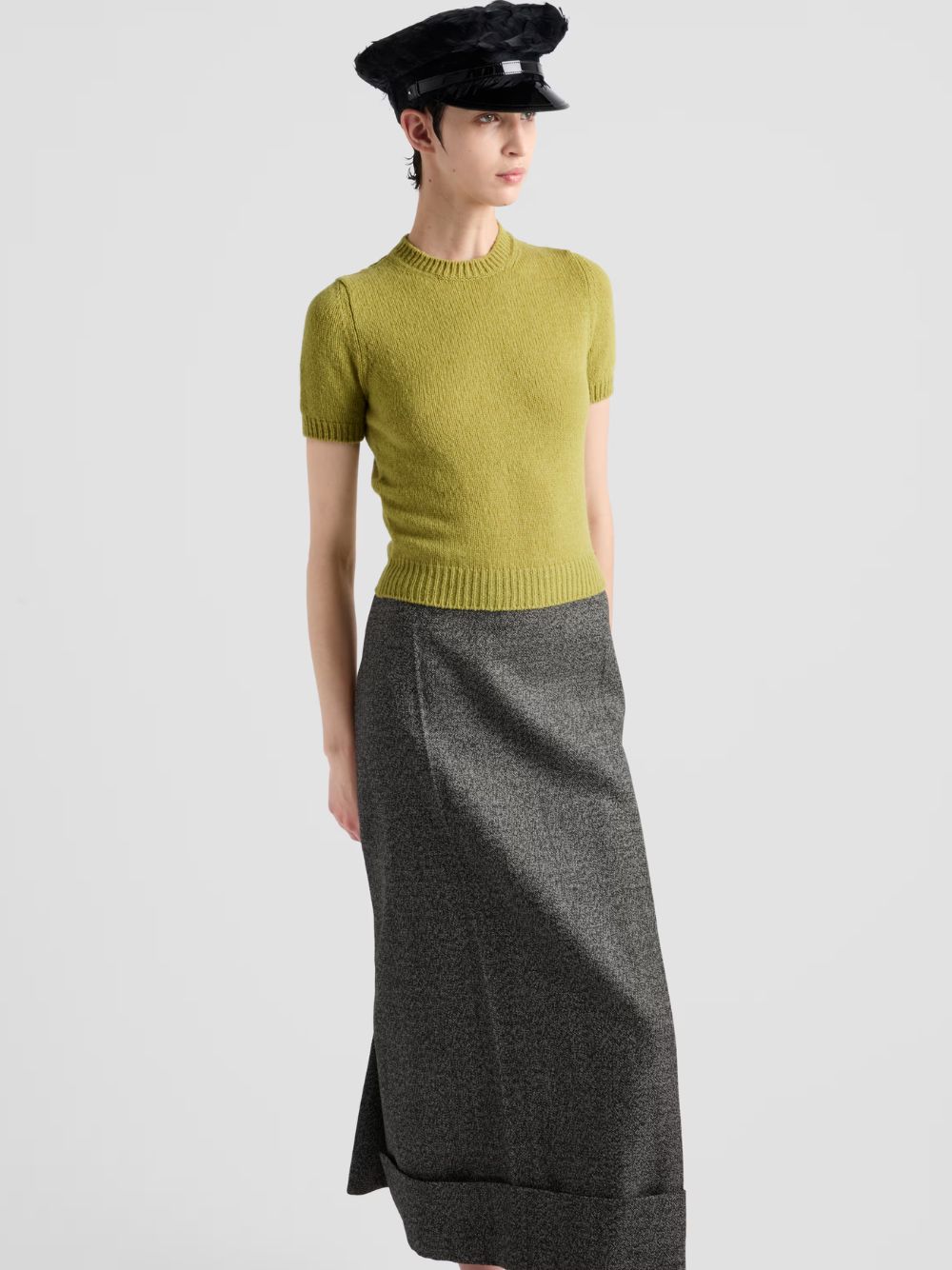 Pistachio Green Cashmere Short-Sleeve Sweater - Image 2