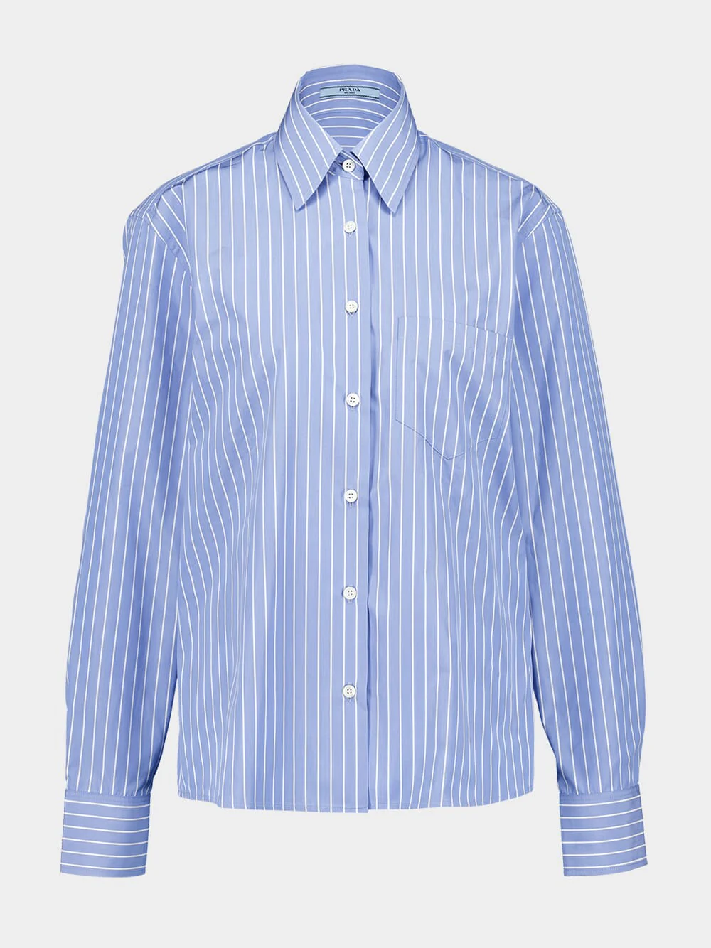 Sapphire Blue Striped Poplin Shirt - Image 2