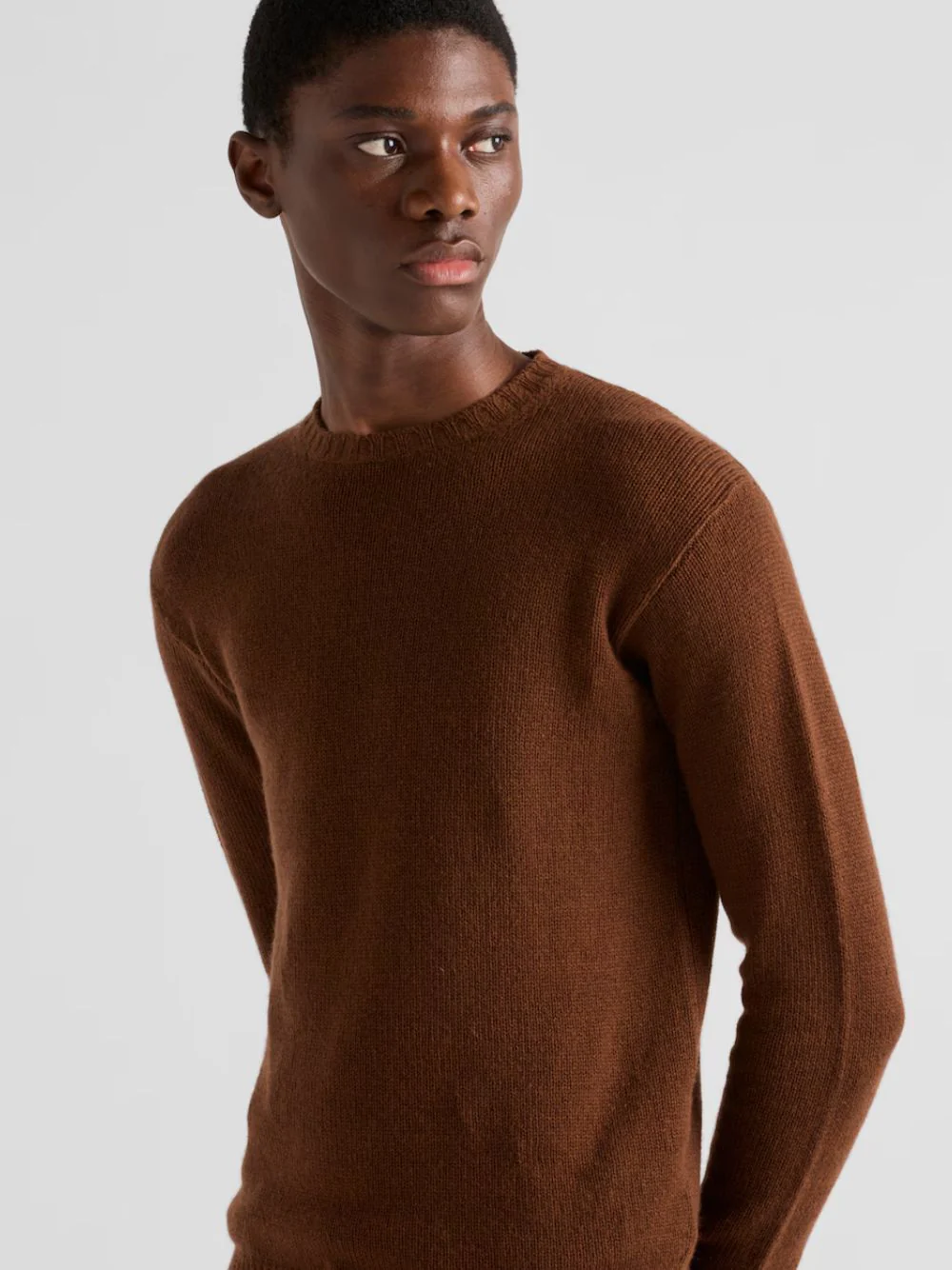 Tobacco Cashmere Crew-Neck Sweater - Image 2