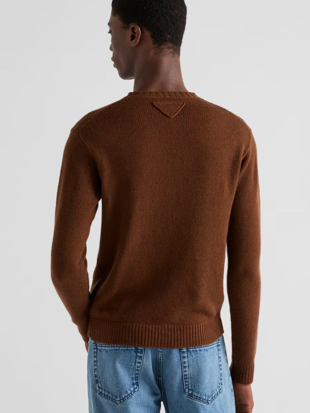 Tobacco Cashmere Crew-Neck Sweater - Image 4