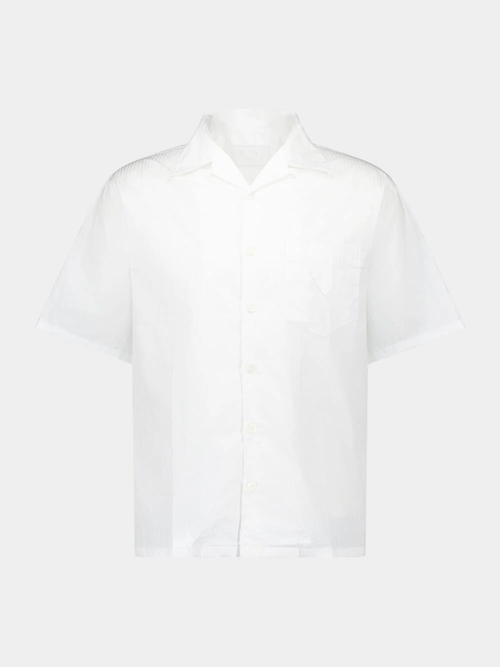 White Cotton Short-Sleeve Shirt