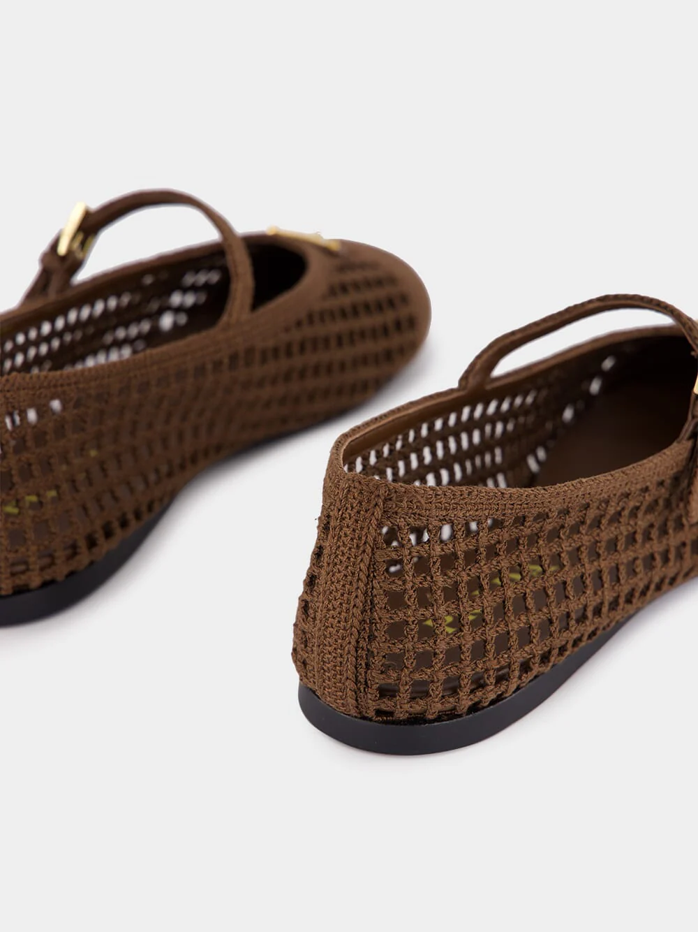 Cocoa Brown Crochet Ballet Flats - Image 6