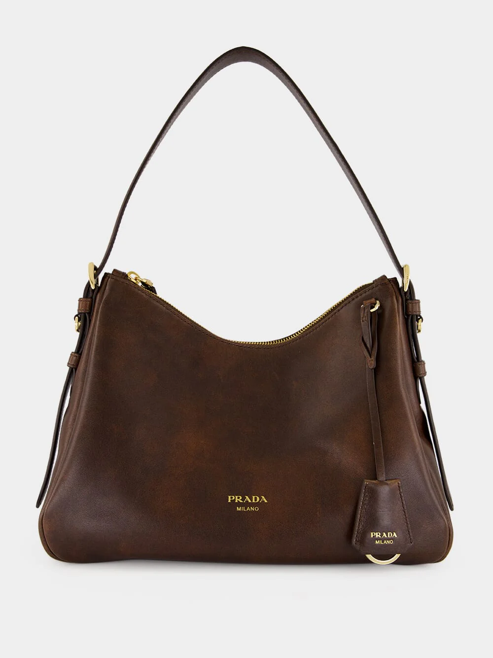 Cocoa Brown Leather Shoulder Bag