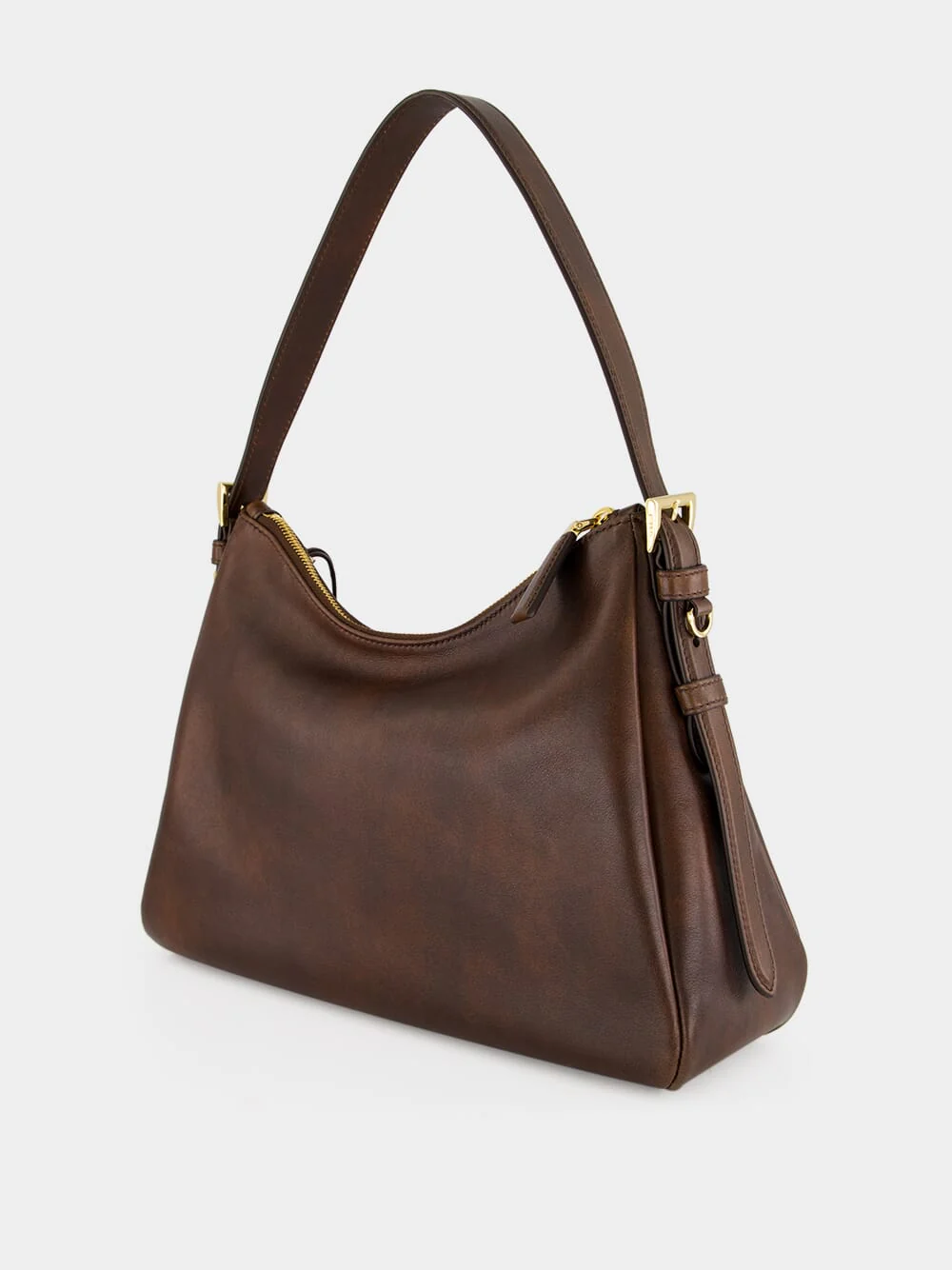 Cocoa Brown Leather Shoulder Bag - Image 4