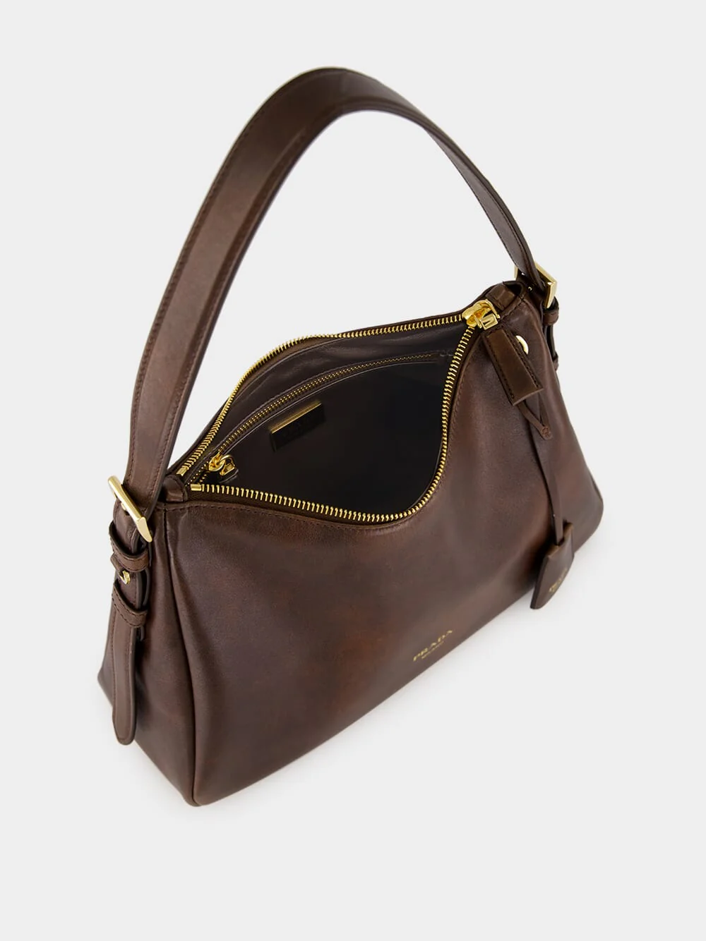 Cocoa Brown Leather Shoulder Bag - Image 5