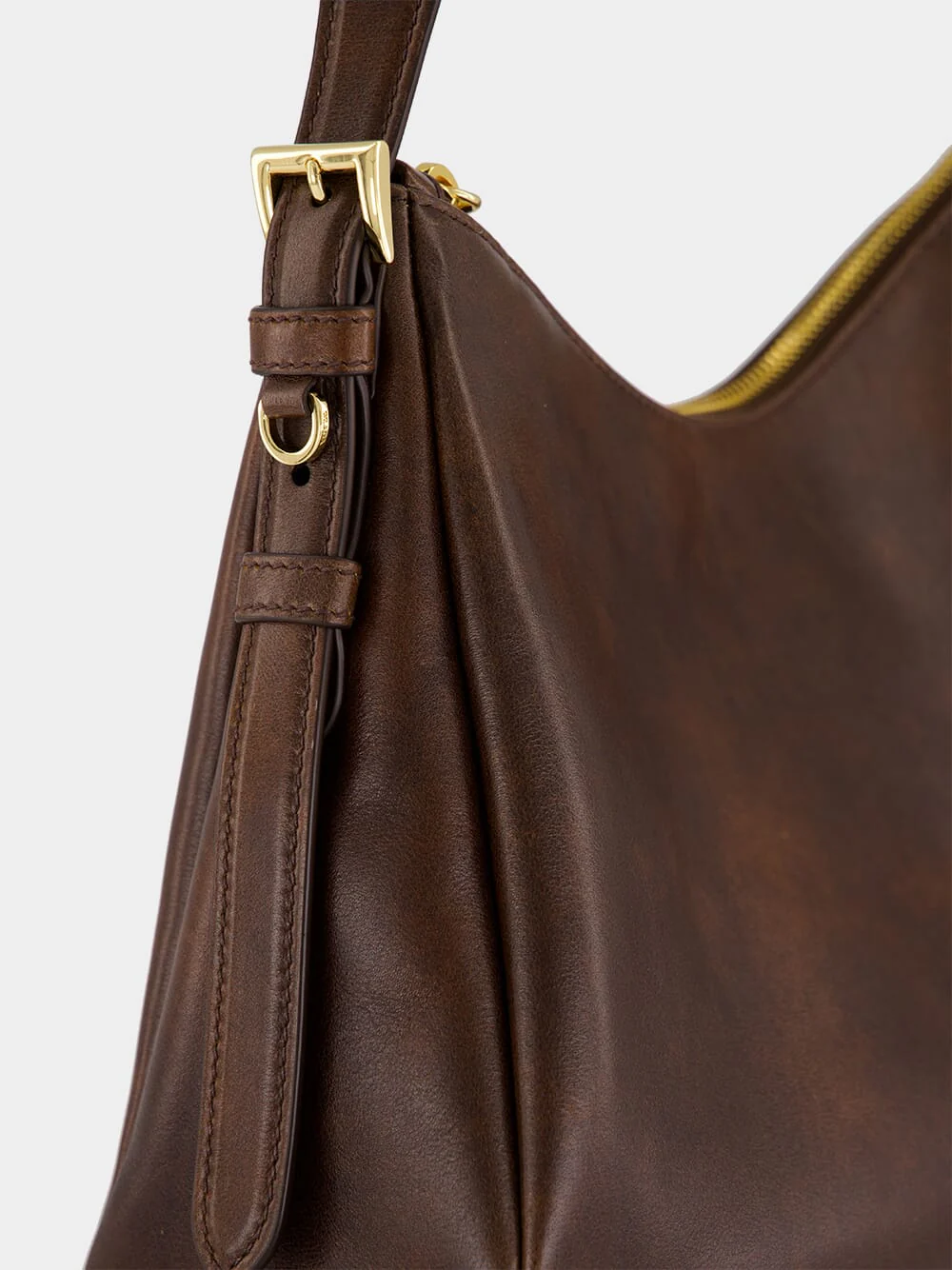 Cocoa Brown Leather Shoulder Bag - Image 7