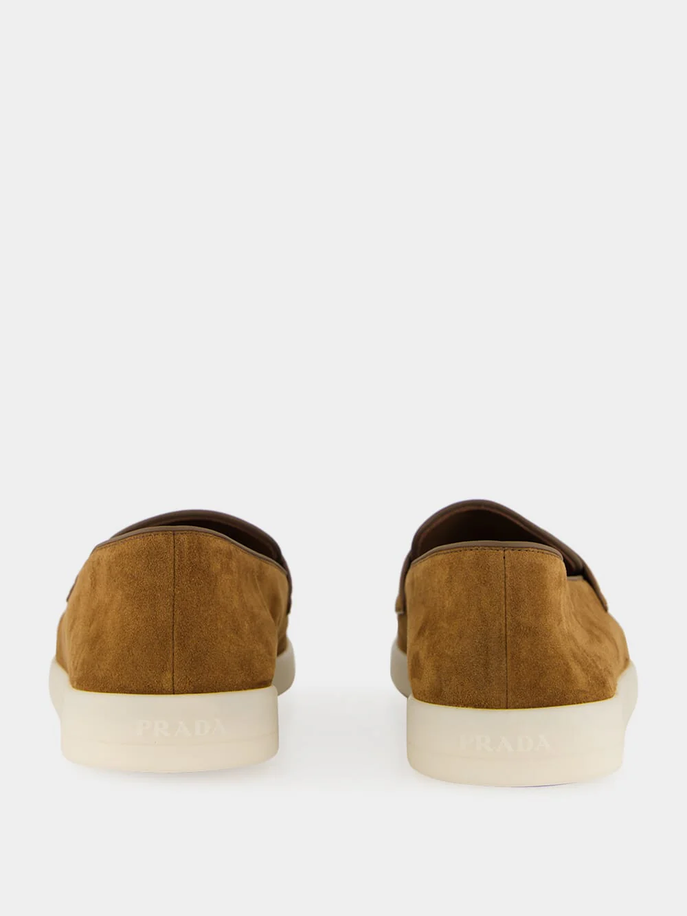 Cocoa Brown Suede Loafers with Logo Detail - Image 5