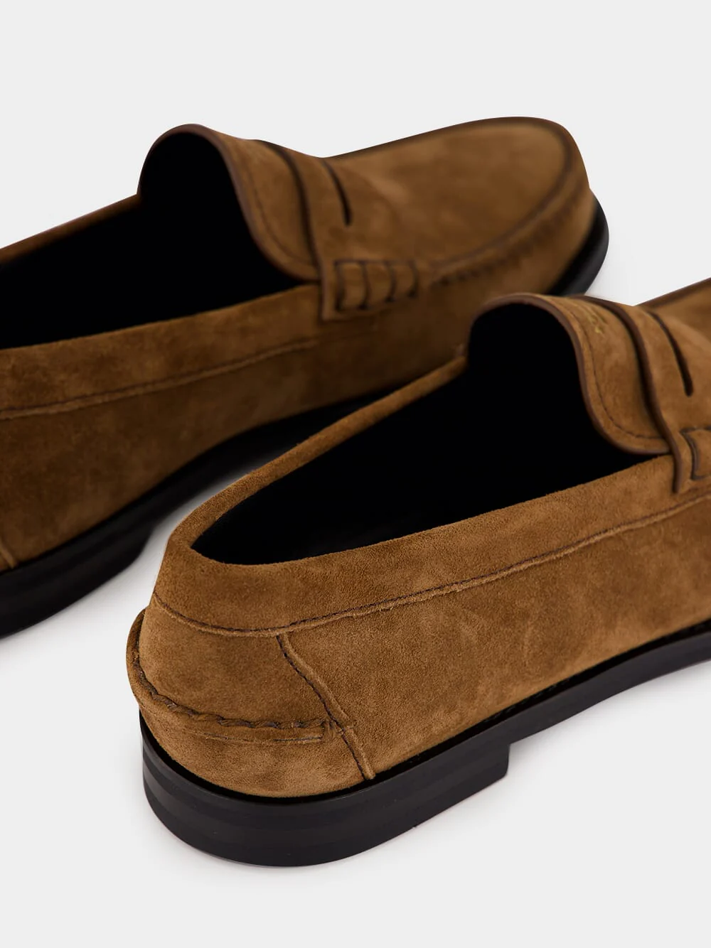 Cocoa Brown Suede Penny Loafers - Image 6