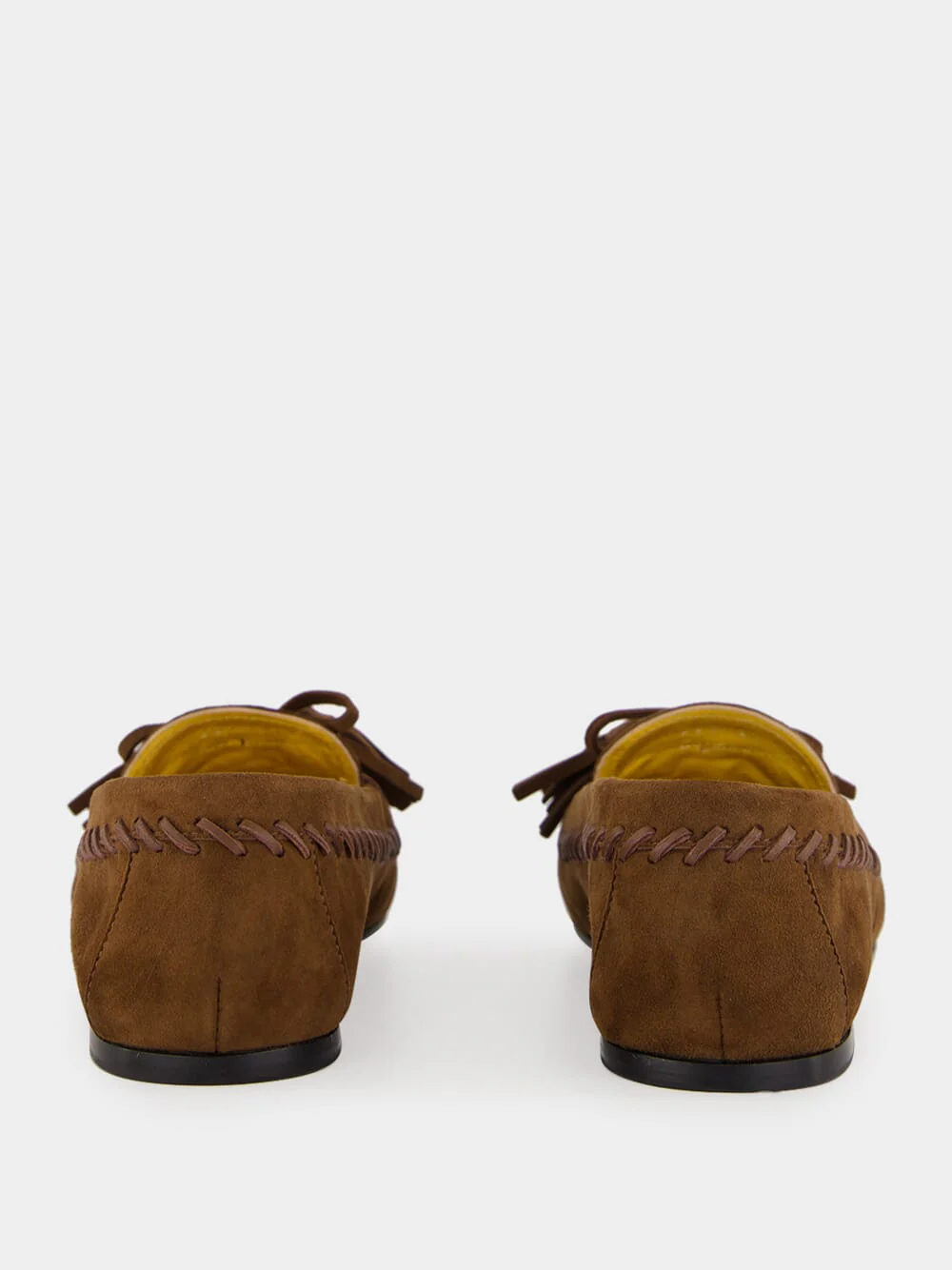 Cocoa Brown Tassel Suede Leather Loafers - Image 5