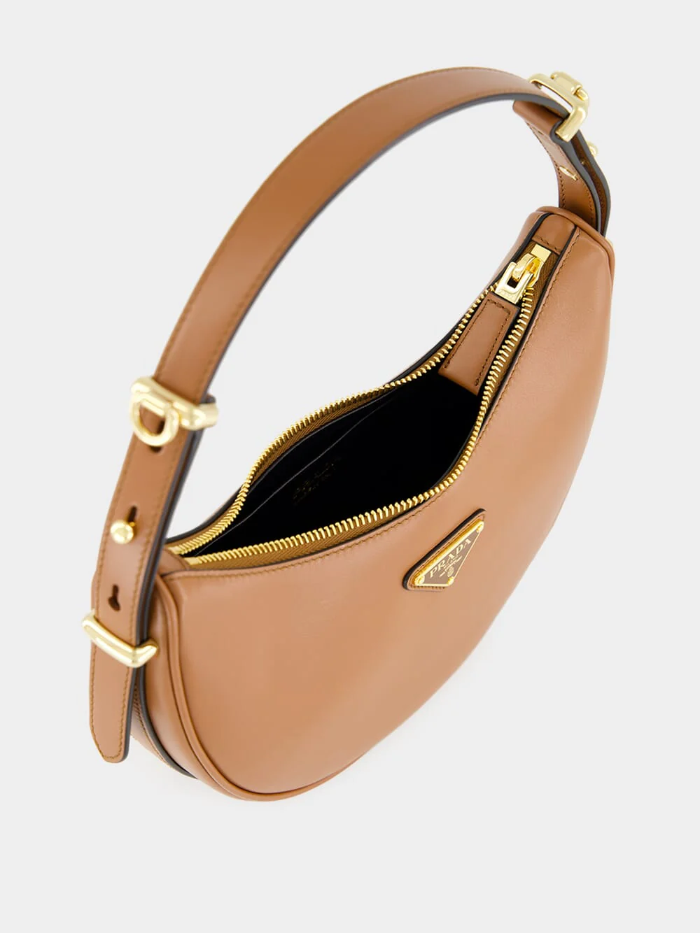 Cognac Arqué Leather Shoulder Bag - Image 8