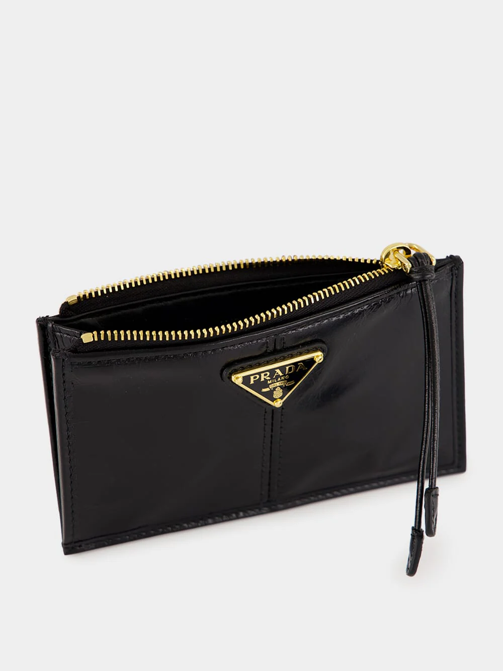 Black Leather Zip Card Holder - Image 4