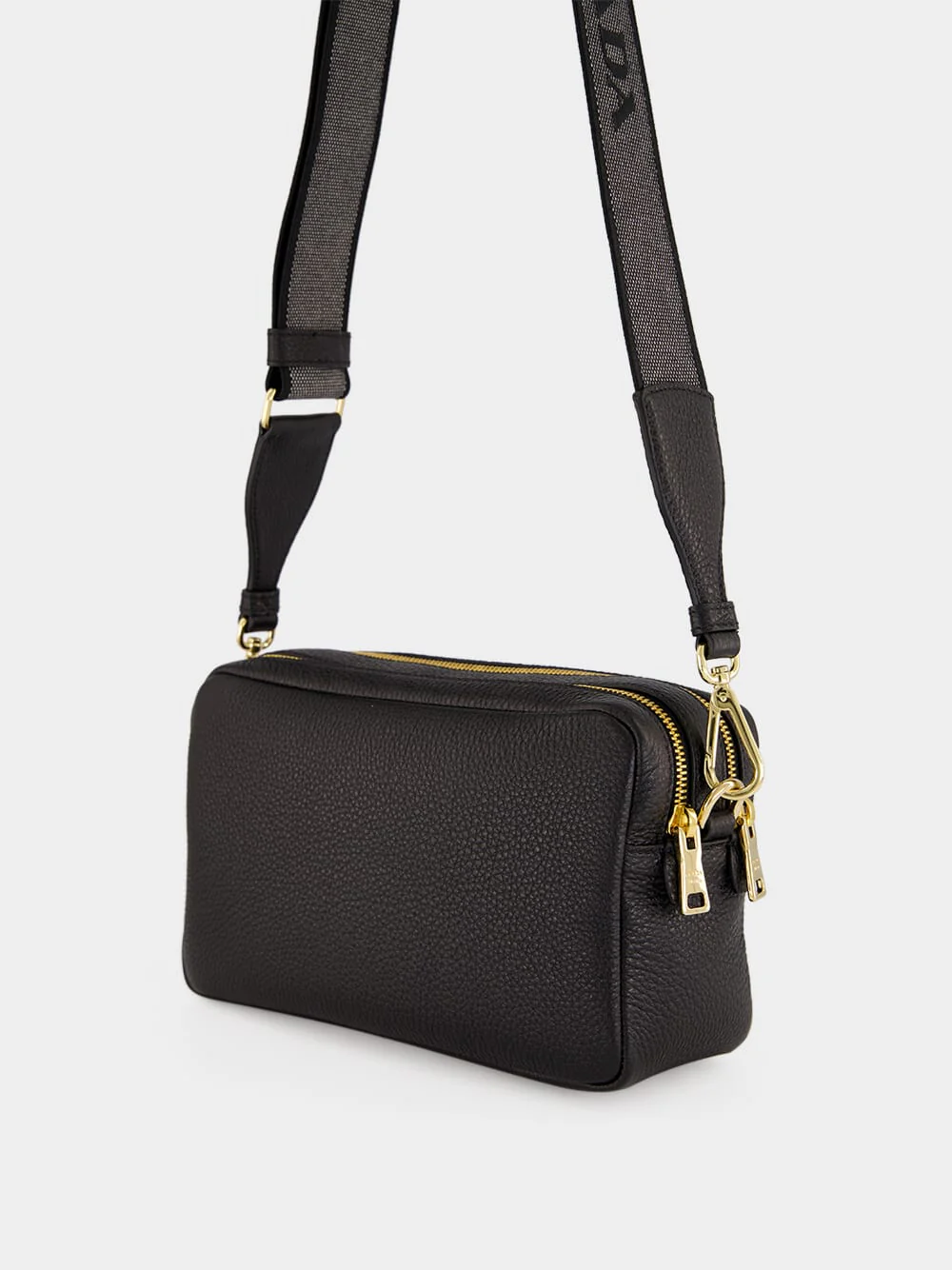 Black Small Leather Shoulder Bag - Image 5