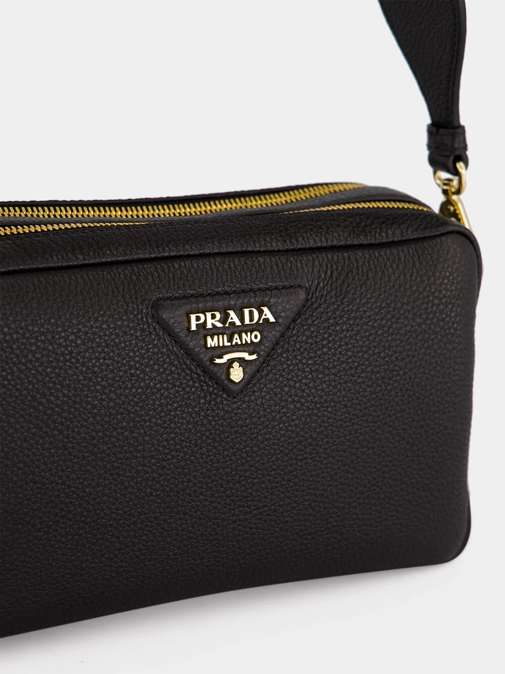 Black Small Leather Shoulder Bag - Image 7