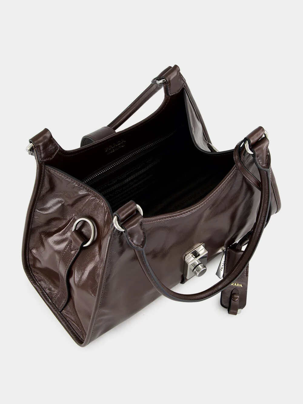 Dark Brown Medium Leather Tote Bag - Image 6