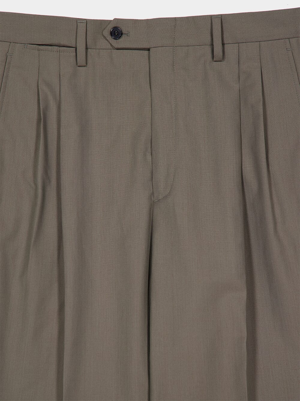 Forest Green Wide-Leg Wool Pants - Image 5