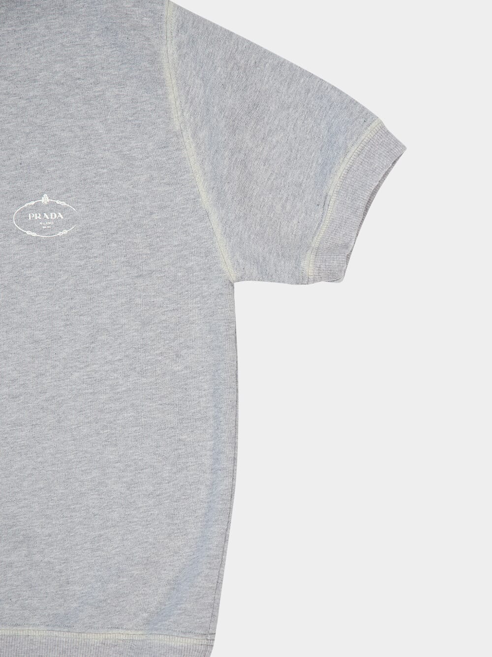 Grey Cotton Polo Shirt with Pearl Buttons - Image 4