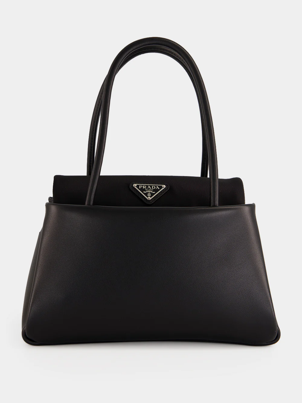 Black Leather Top Handle Bag