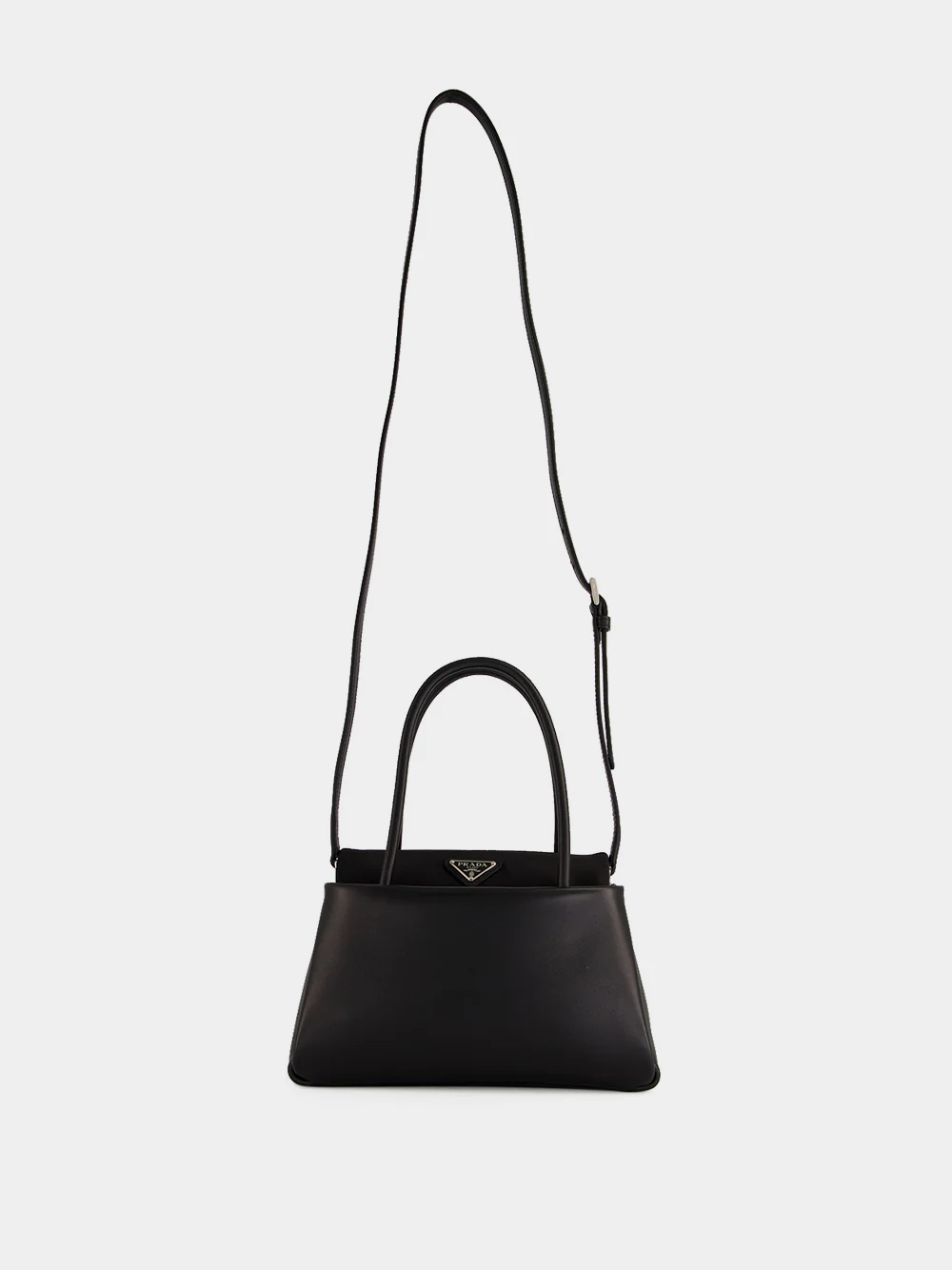 Black Leather Top Handle Bag - Image 2
