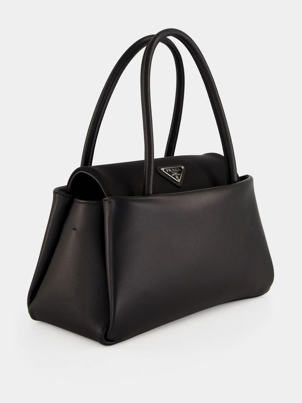 Black Leather Top Handle Bag - Image 3