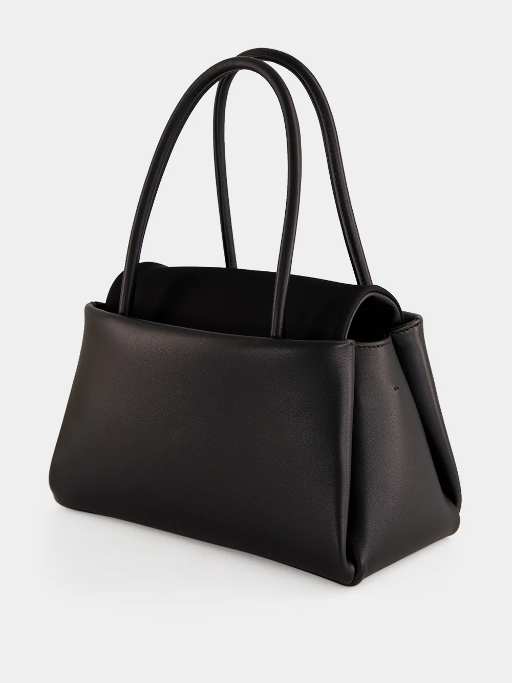 Black Leather Top Handle Bag - Image 5