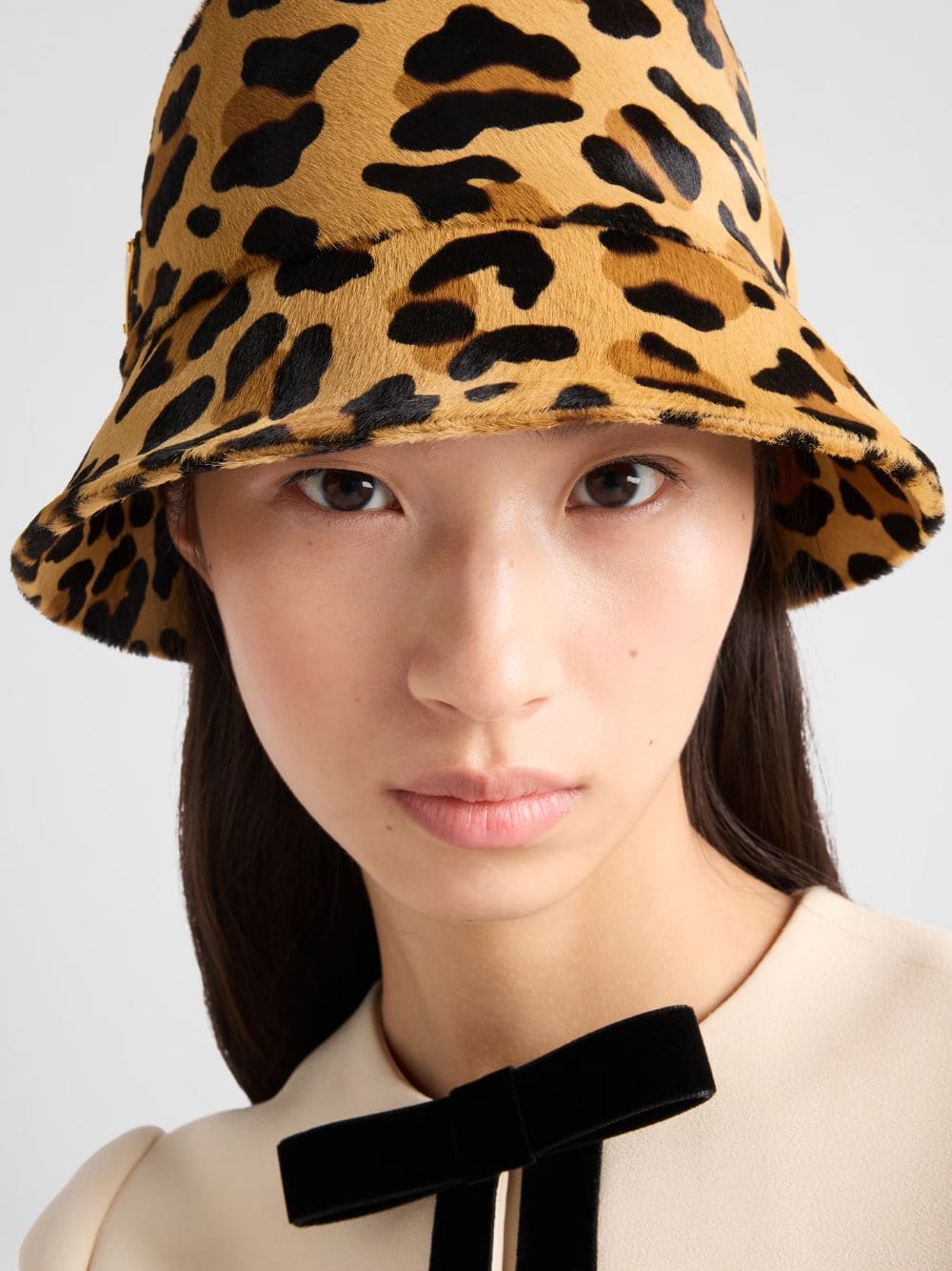 Honey Printed Leather Bucket Hat - Image 2
