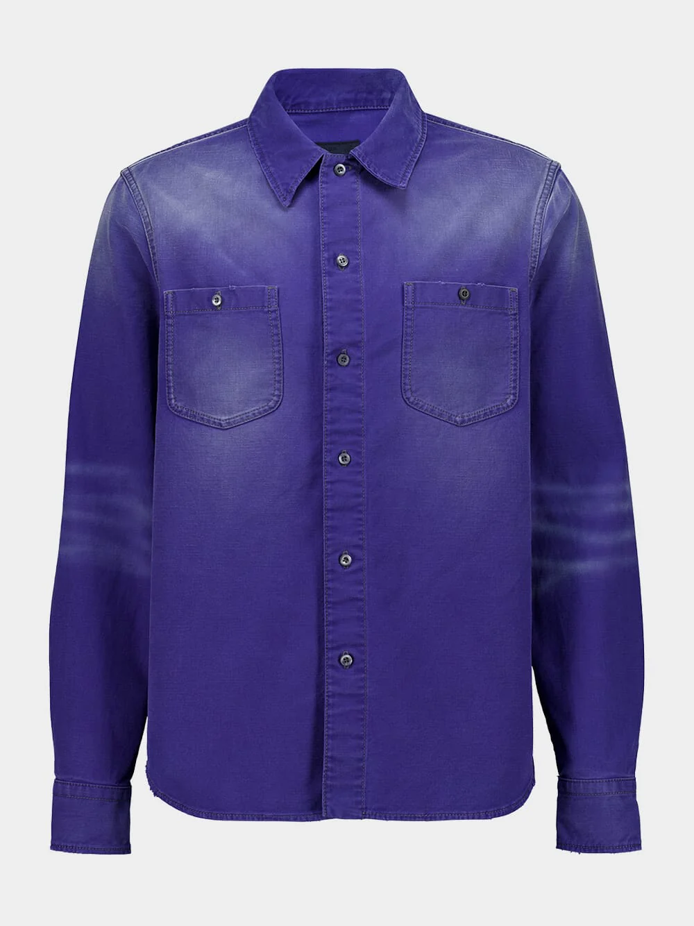 Indigo Cotton Long-Sleeve Shirt